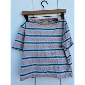 Roxy Striped T-Shirt,‎ Pink, Blue, Green, Size XS